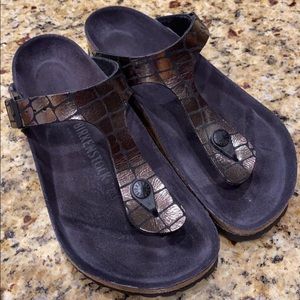 Birkenstock’s- Gizeh Gator Gleam